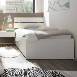 Weißes Einzelbett Haniata aus MDF