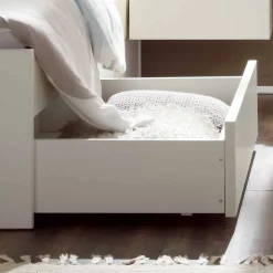 Weißes Einzelbett Haniata aus MDF