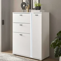 Weißes Highboard mit LED Beleuchtung - Tirol