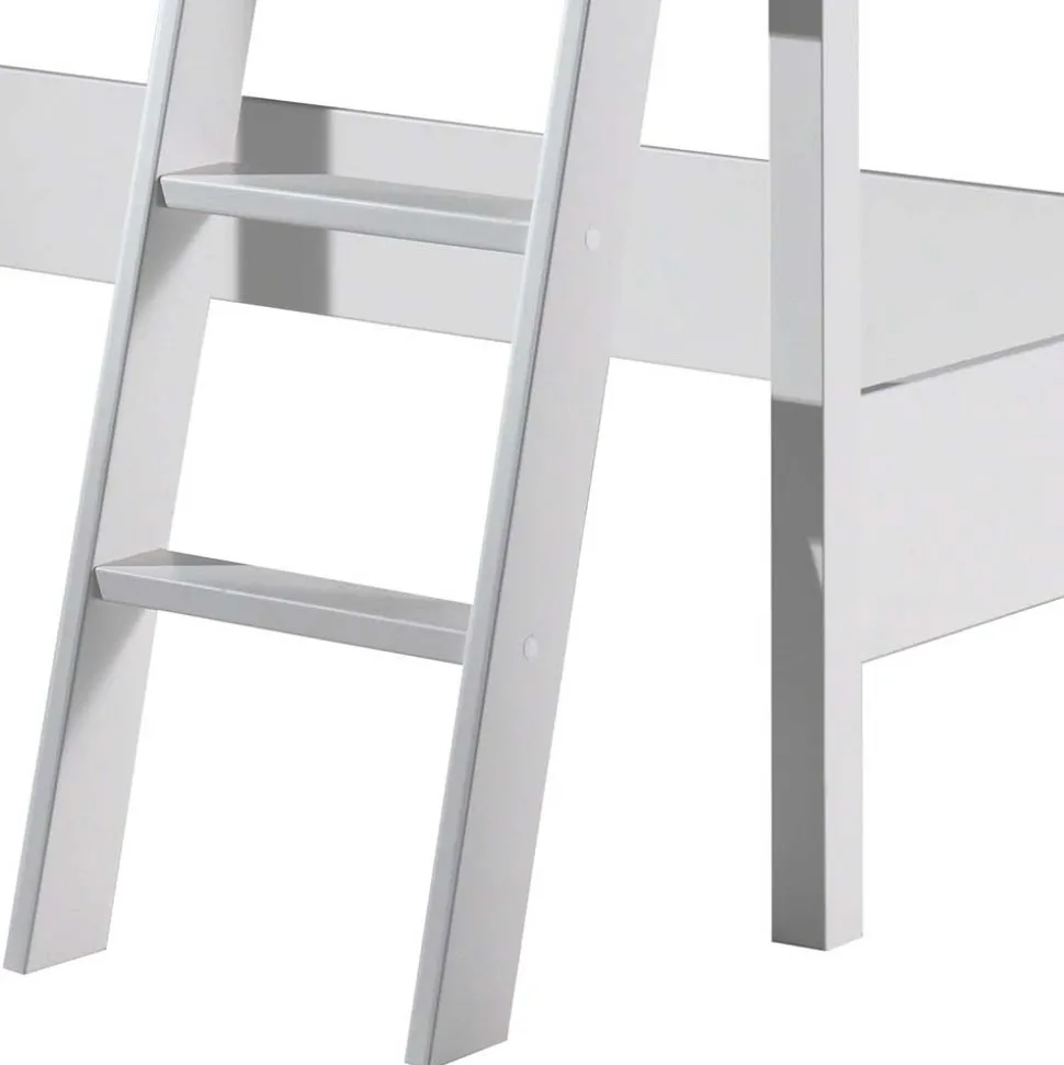 Weißes Hochbett aus Massivholz - Sarabuja