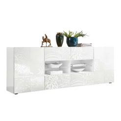 Weißes Hochglanz Sideboard 241 cm breit - Vascaub
