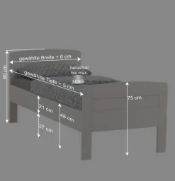 Weißes Holzbett Arbitia aus Buche massiv