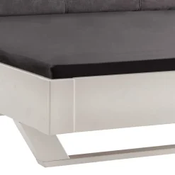 Weißes Kiefernholz-Bett mit Holzkufen - Ondeon