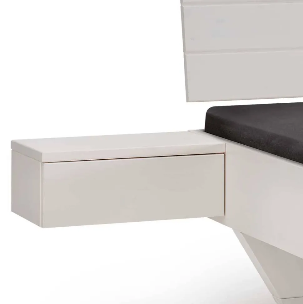 Weißes Kiefernholz-Bett mit Holzkufen - Ondeon