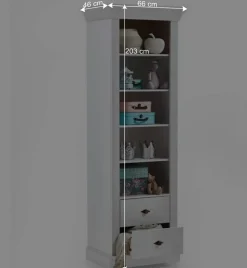 Weißes Kinder Standregal mit 2 Schubladen - Satumare