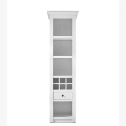 Weißes Landhausregal mit Flaschenfach - Chelles