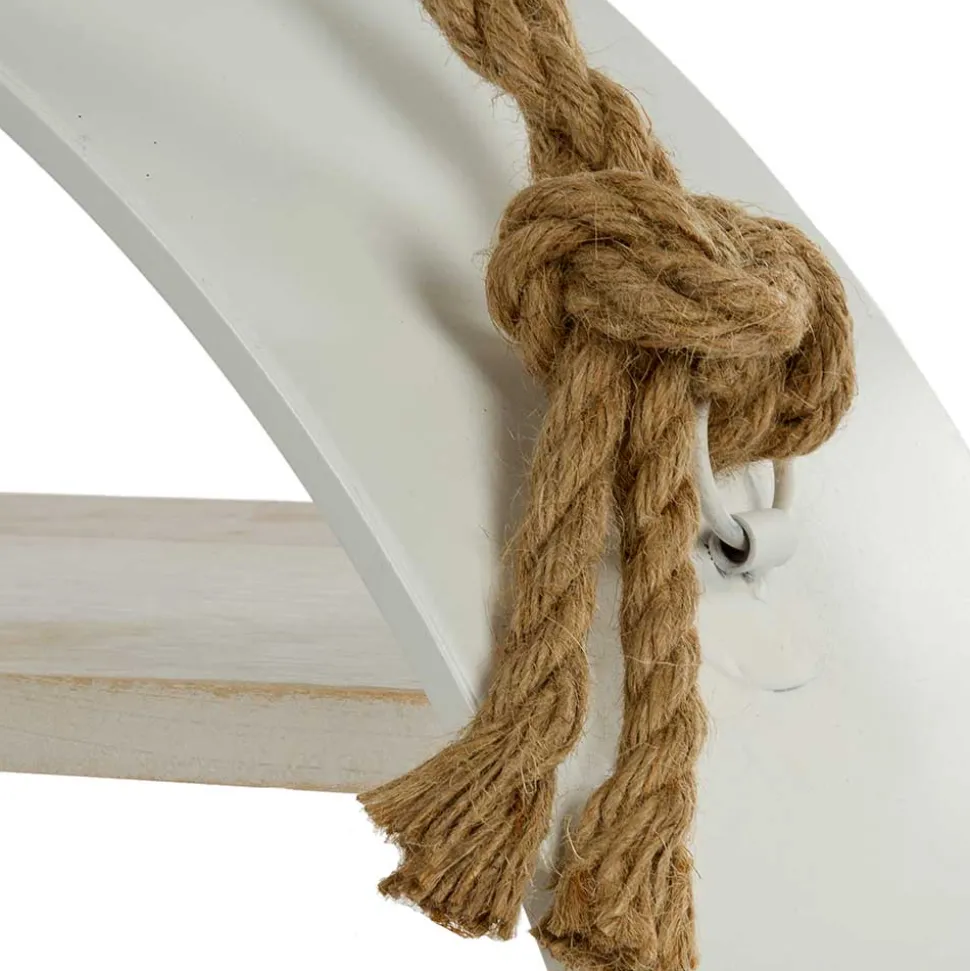 Weißes Regal in Rund mit Seil Aufhängung - Emzanua