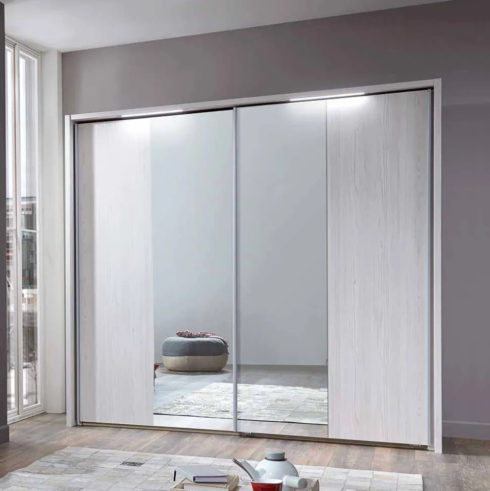 Weißes Schlafzimmerset Arneta mit Einzelbett 100x200cm (dreiteilig)