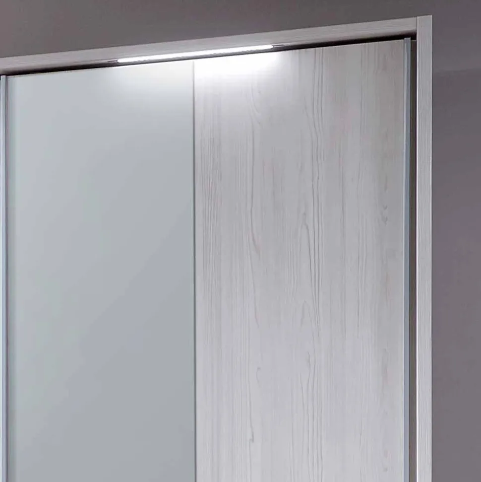 Weißes Schlafzimmerset Arneta mit Einzelbett 100x200cm (dreiteilig)