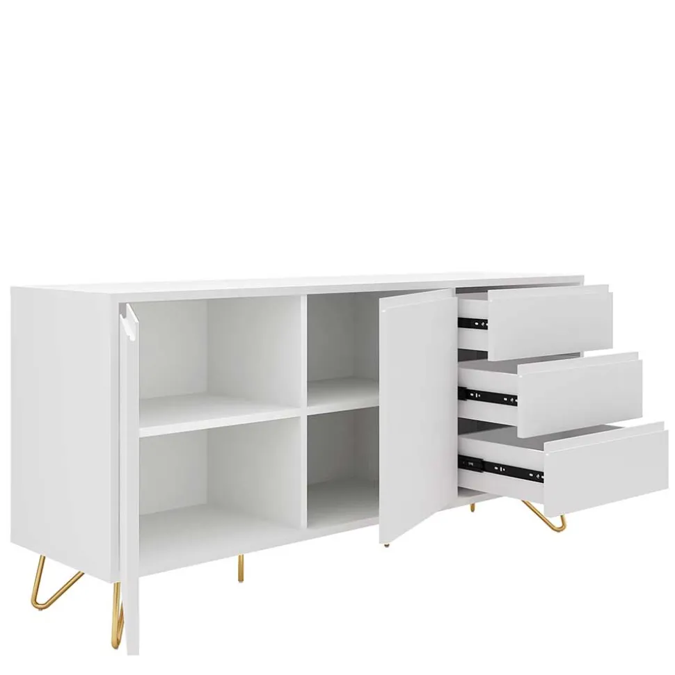 Weißes Sideboard 150cm mit Haarnadel Beinen - Donny