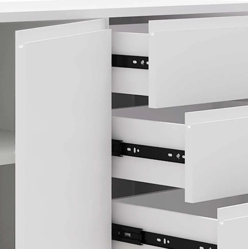 Weißes Sideboard 150cm mit Haarnadel Beinen - Donny