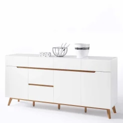 Weißes Sideboard Maiky mit Griffmulden