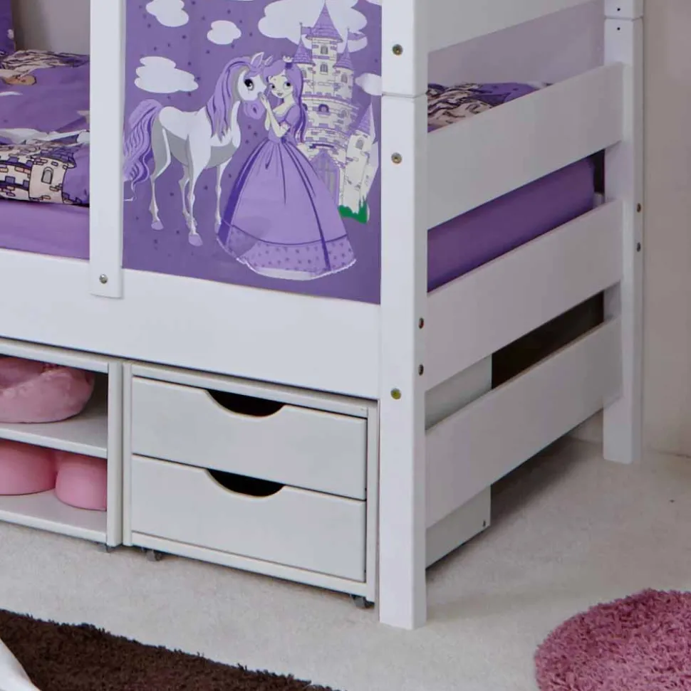 Weißes Spielbett Etuadora für Mädchen