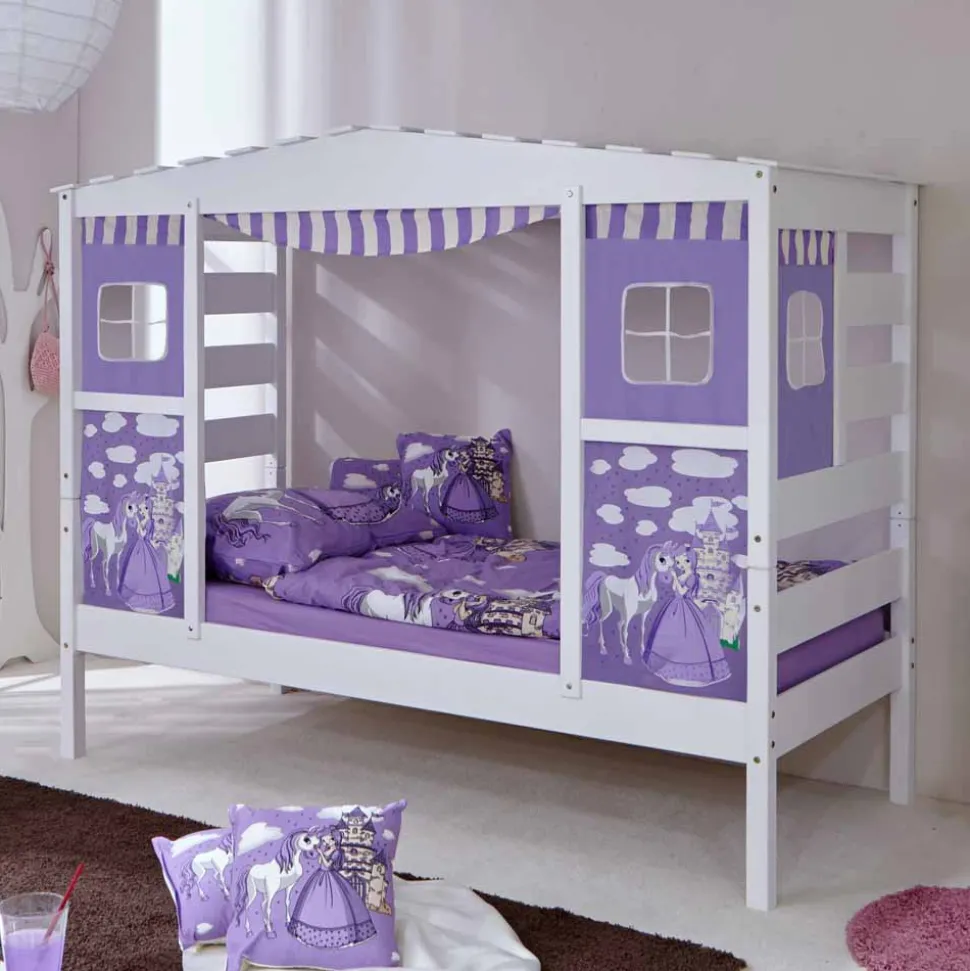 Weißes Spielbett Etuadora für Mädchen