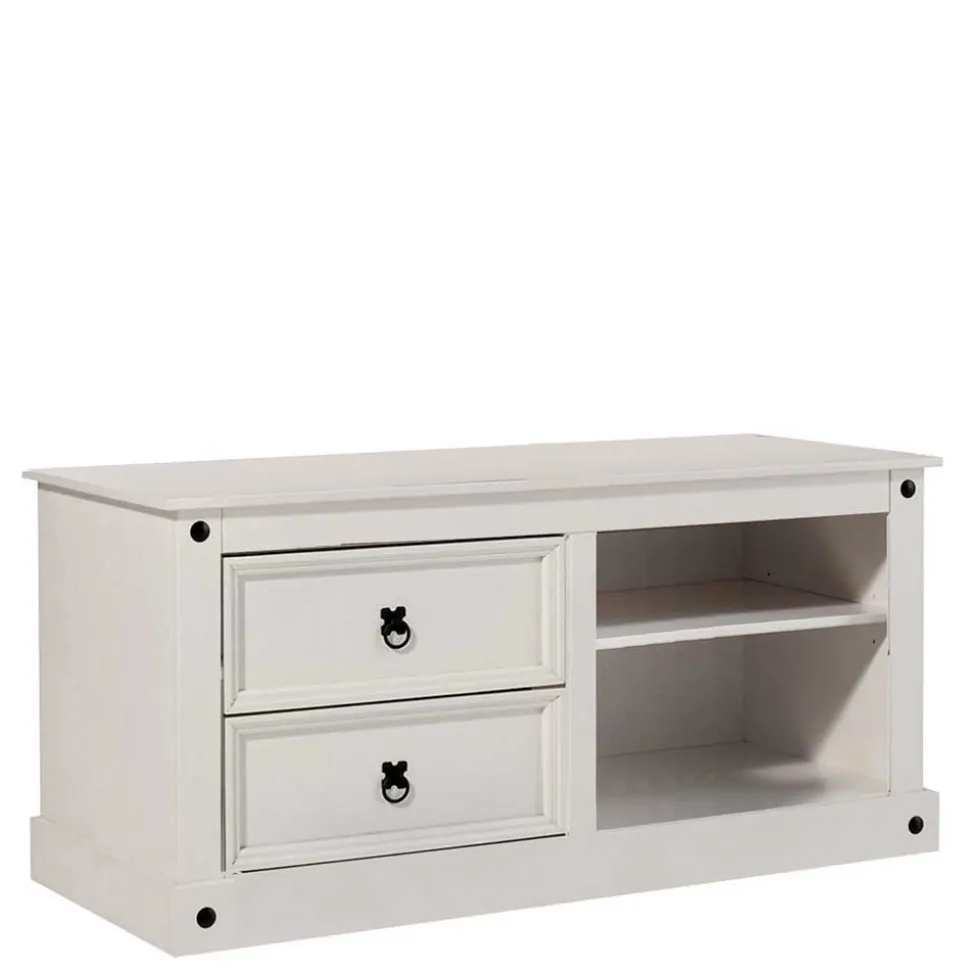 Weißes TV Board im Landhaus Design - Segrino