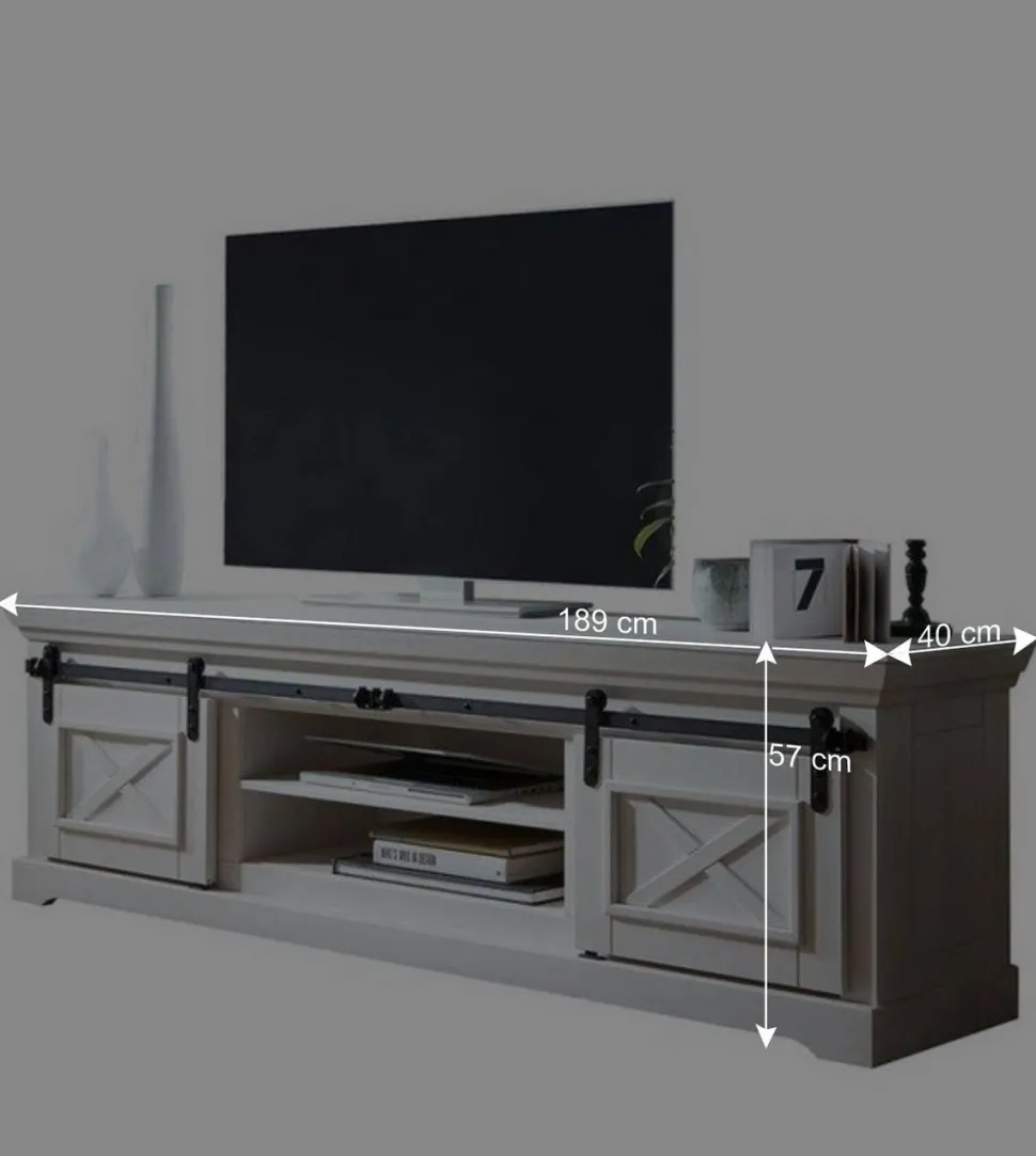 Weißes TV Board im Modern Country Style - Kuito