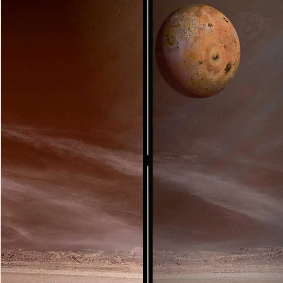 Weltall Paravent mit farbigem Motivdruck - Tiara