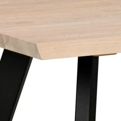 White Wash Eiche Tisch mit 4 Stühlen - Pulva (fünfteilig)