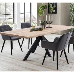 White Wash Esszimmertisch mit Baumkante - Wieza