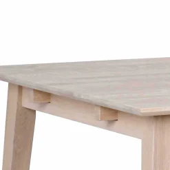 White Wash Holztisch & schwarze Stühle - Pessoa (fünfteilig)