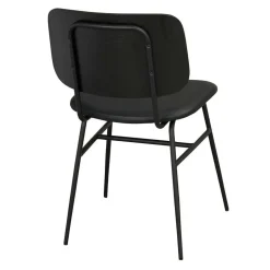 White Wash Holztisch & schwarze Stühle - Pessoa (fünfteilig)