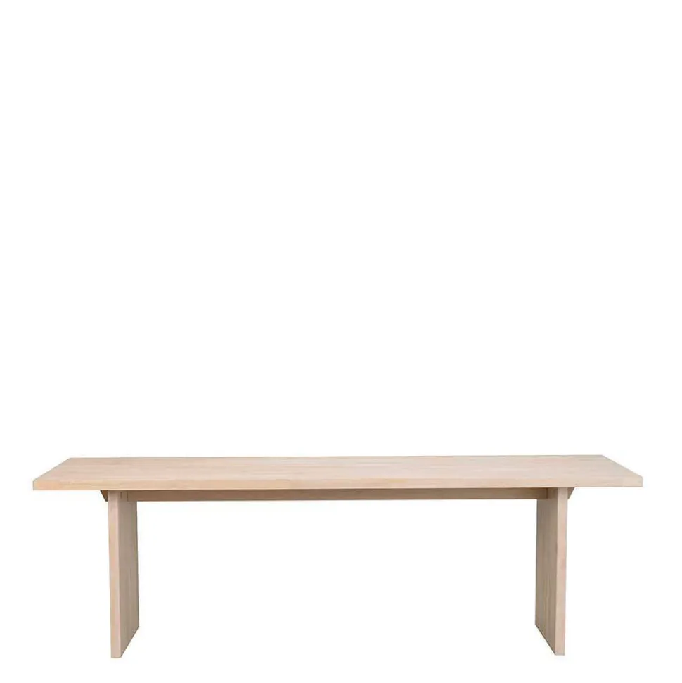 White Wash Tisch & Lederstühle - Senatau (siebenteilig)