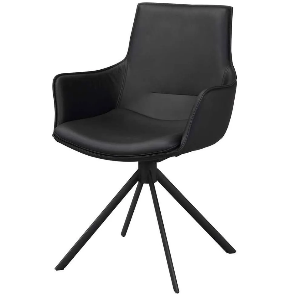 White Wash Tisch & Lederstühle - Senatau (siebenteilig)