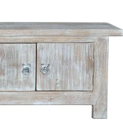White Wash TV Lowboard - Shabby Chic - Catlony