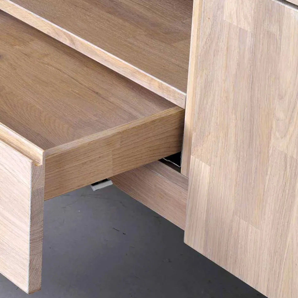 White Wash TV Lowboard aus Eiche - Dioca