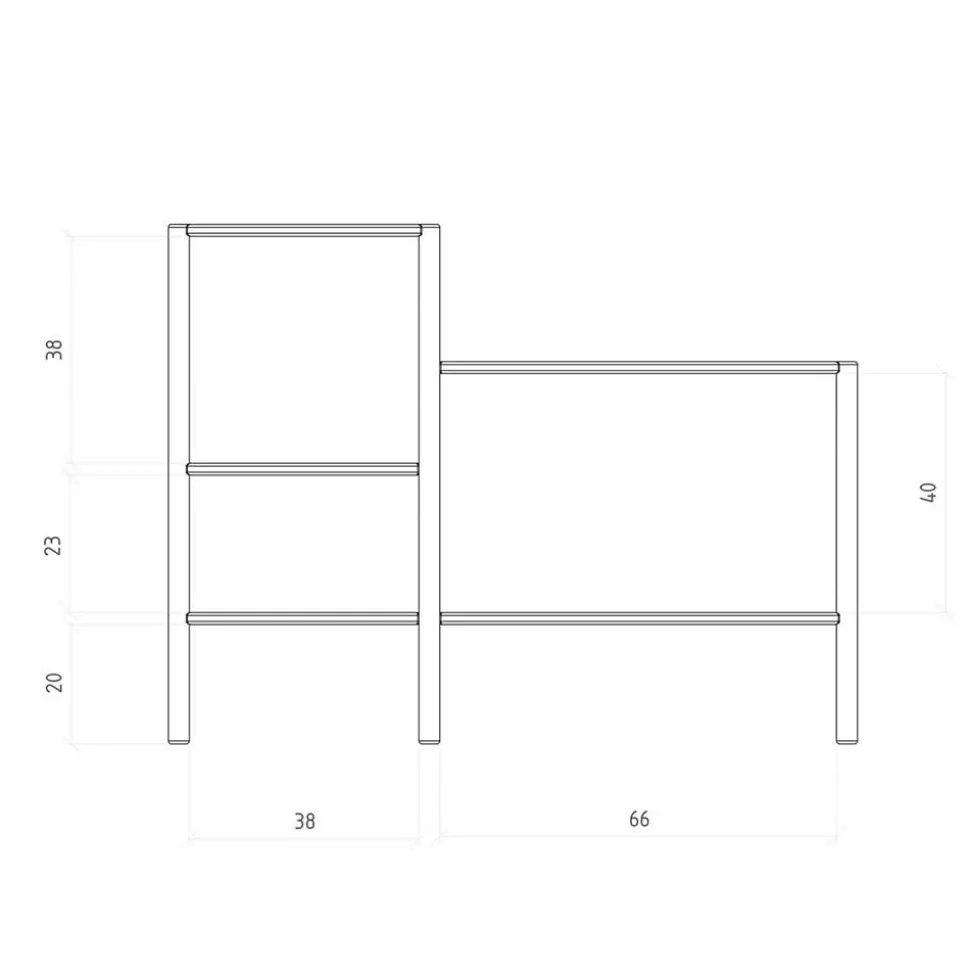 Wildbuche Regal mit Klappfach Wiener Geflecht - Indrya