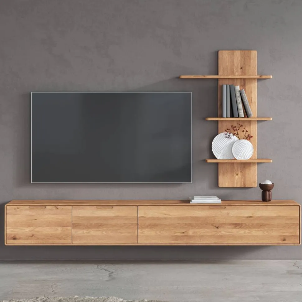 Wildeiche Anbauwand Möbelset - Holiday (zweiteilig)