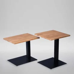 Wildeiche Anstelltisch auf Säulengestell - Gamyna