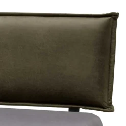 Wildeiche Balkenbett mit Leder-Kopfteil - Abrahams