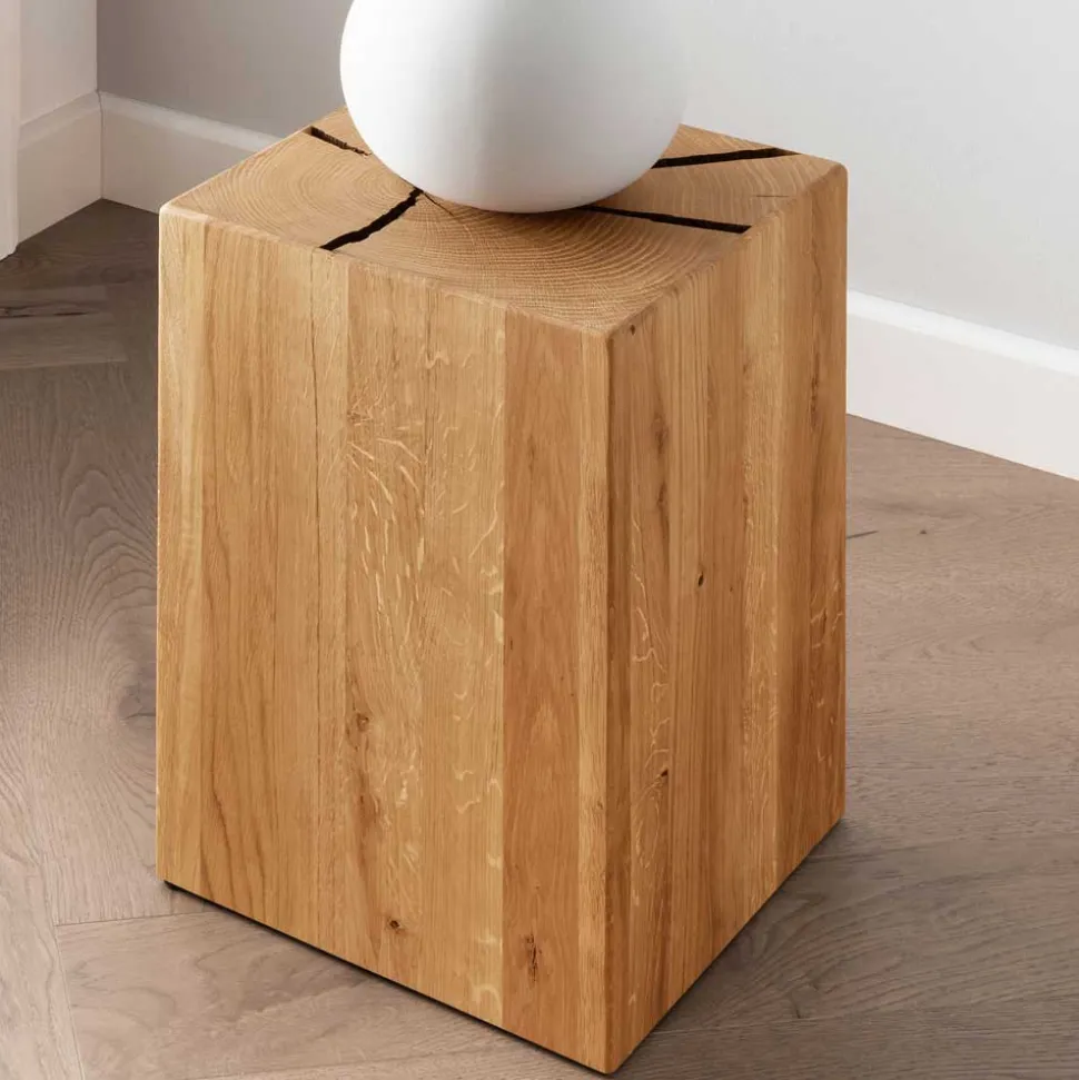 Wildeiche Beistelltisch in Blockform - Acapella