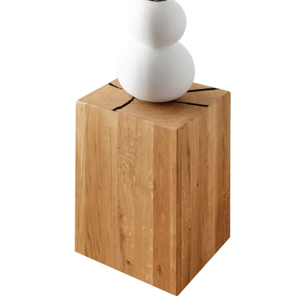 Wildeiche Beistelltisch in Blockform - Acapella