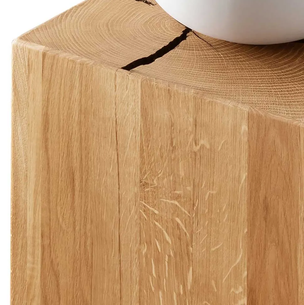 Wildeiche Beistelltisch in Blockform - Acapella