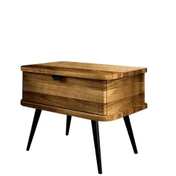 Wildeiche Bett mit Holzkopfteil - Casarius