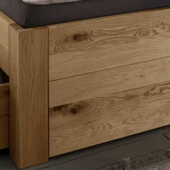 Wildeiche Bett mit vier Schubladen modern - Zennian