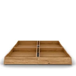 Wildeiche Bettgestell mit Holzkopfteil - Lugos