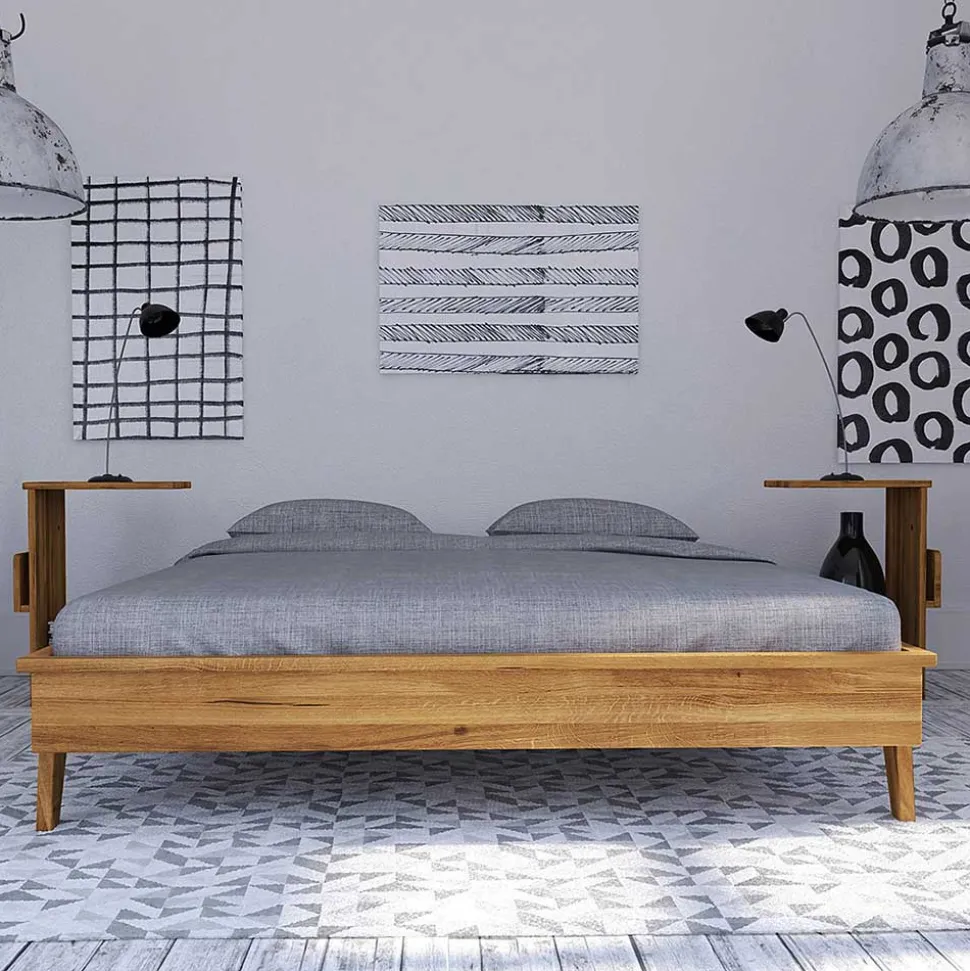 Wildeiche Bettgestell ohne Kopfteil in 210 cm - Hardus