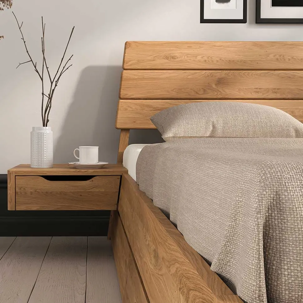 Wildeiche Designerbett 140x200 cm - Donlazi