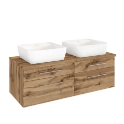 Wildeiche Doppelwaschtisch komplett - Userina II