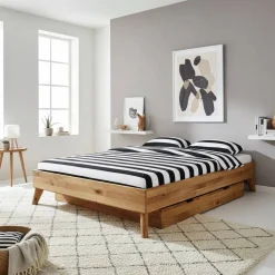 Wildeiche Einzelbett für Dachschrägen - Eavy V