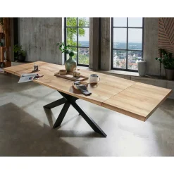 Wildeiche Esstisch in Bootsform - Baly