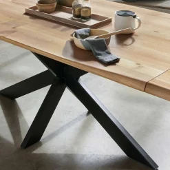 Wildeiche Esstisch in Bootsform - Baly