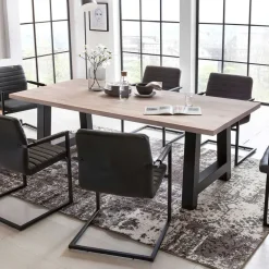 Wildeiche Esstisch in Weiß gekälkt - Tenna