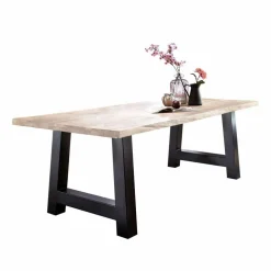 Wildeiche Esstisch in Weiß gekälkt - Tenna