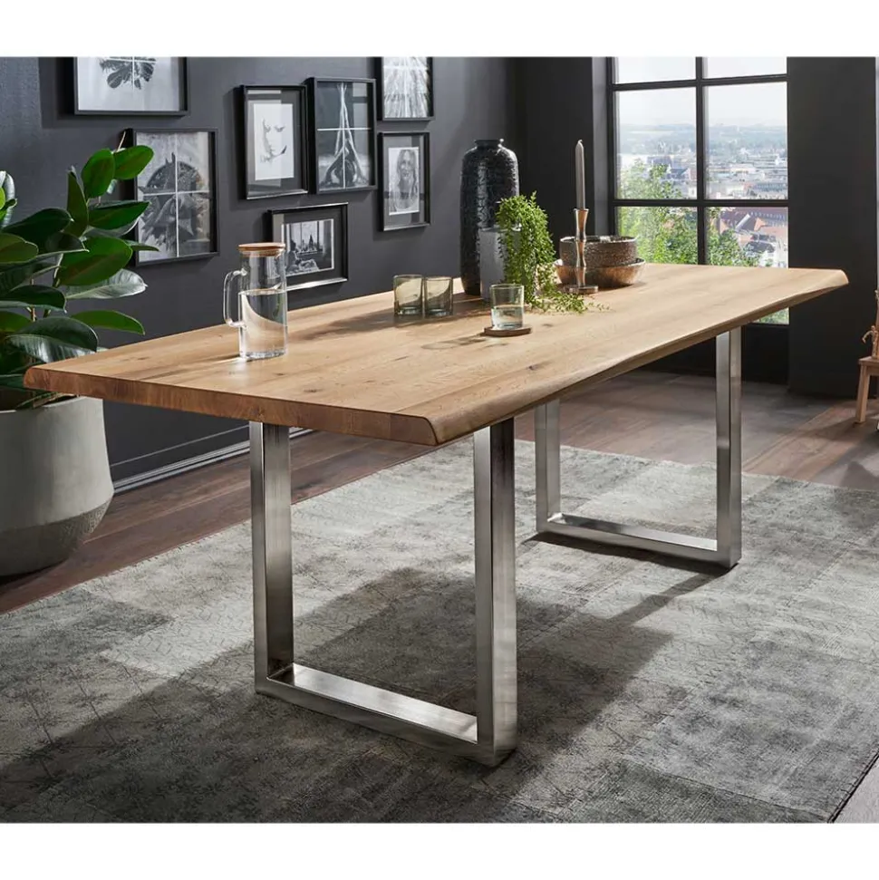 Wildeiche Esstisch mit U-Beinen - Tanina