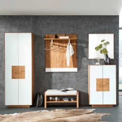 Wildeiche Flur Möbel Kombi - Mandrey (fünfteilig)