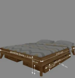 Wildeiche Funktionsbett ohne Kopfteil - Eavy